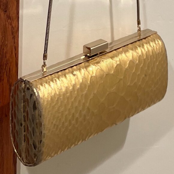 Inge Christopher snakeskin gold clutch - Picture 3 of 5